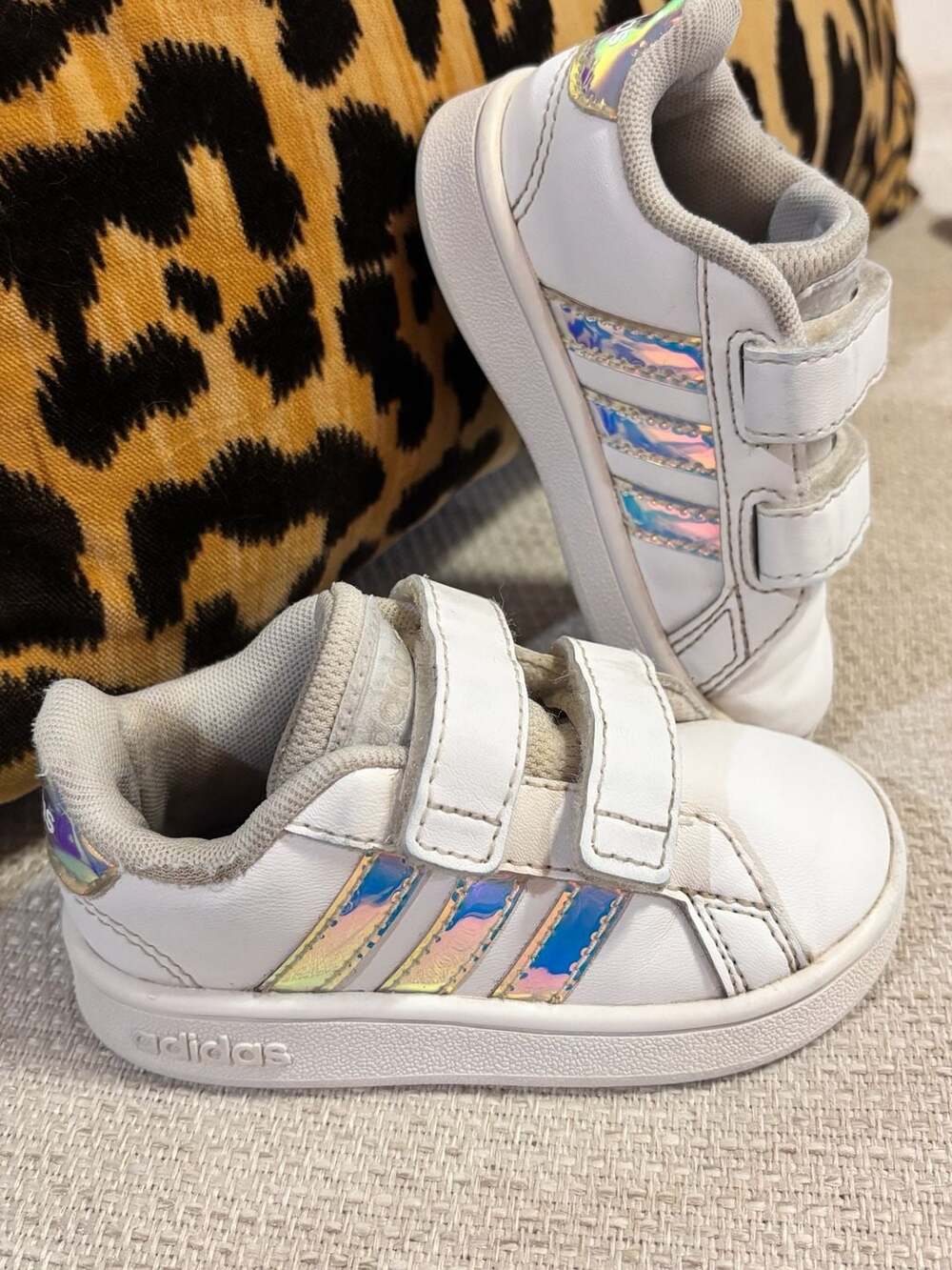 Adidas Grand Court I Size 5K White Iridescent